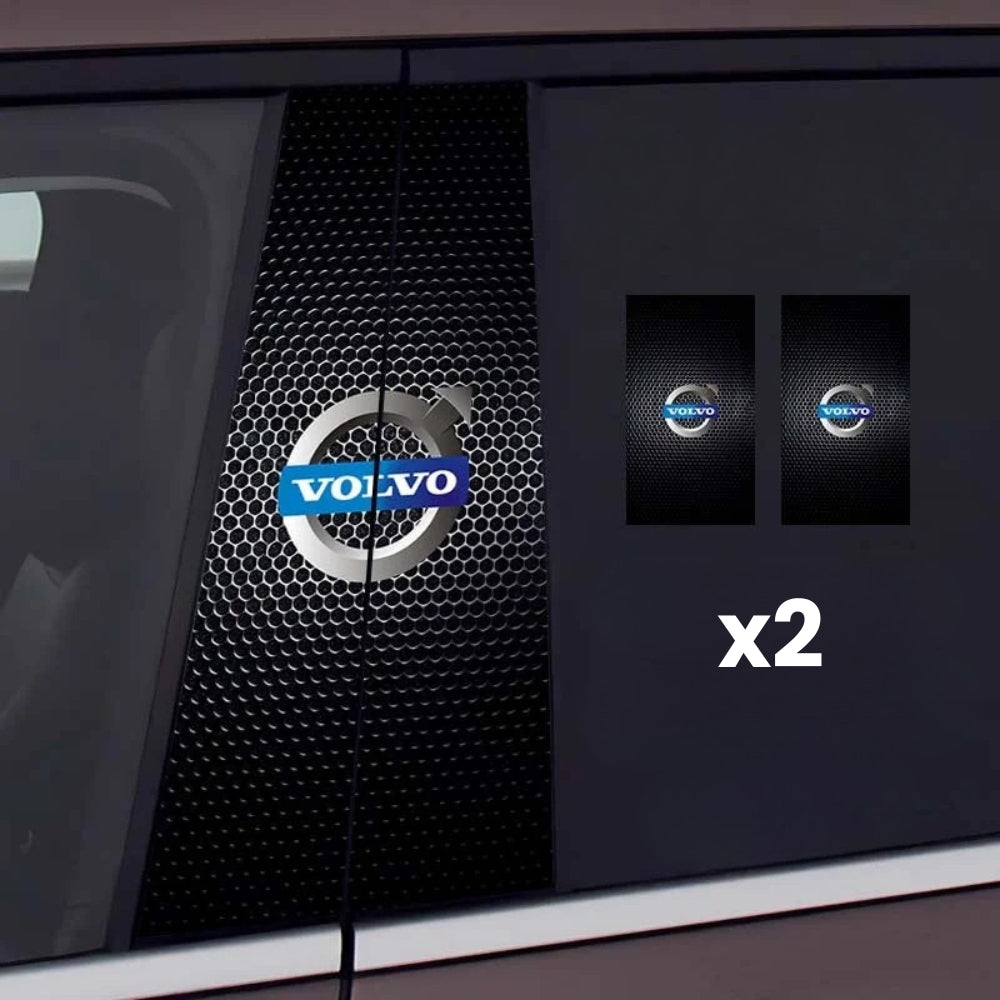 2x Autoscheibenaufkleber mit Logo
