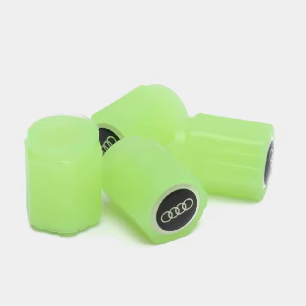 Tampas de válvula incandescentes com logótipo de automóvel 4pcs (ajuste universal)