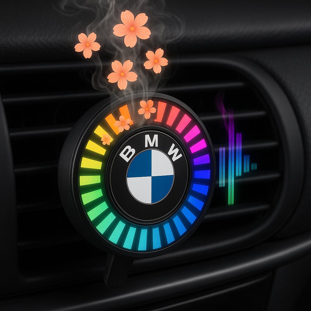 Lampe de voiture LED à rythme musical avec logo (avec diffuseur d'arômes)